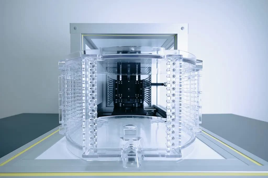 Rapidon manual wafer batch split tool SEMI E47 FOUP transfer one-handed operation.